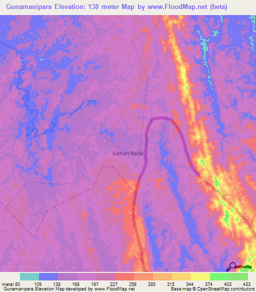 Gunamanipara,India Elevation Map