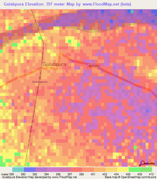 Gulabpura,India Elevation Map