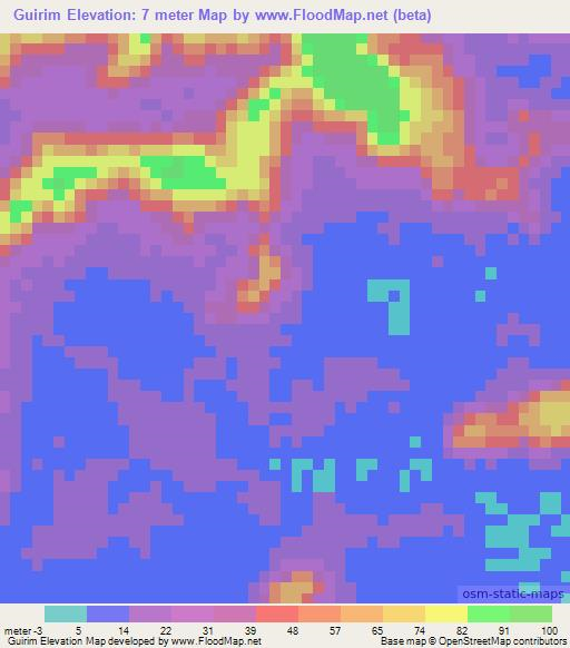 Guirim,India Elevation Map