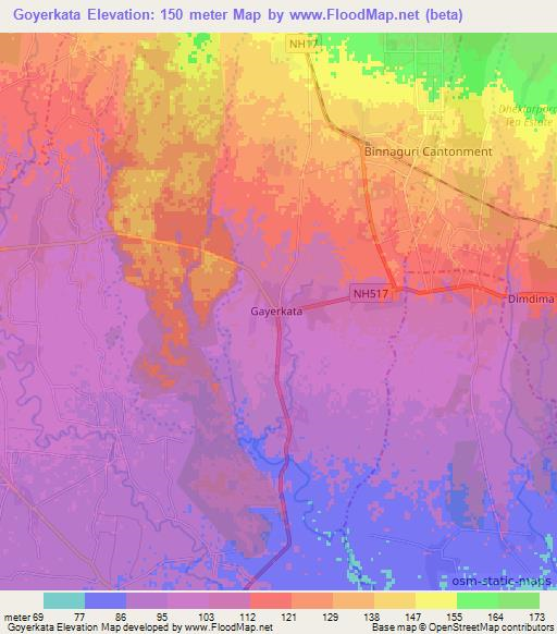 Goyerkata,India Elevation Map
