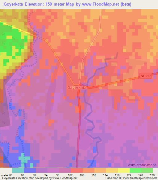 Goyerkata,India Elevation Map