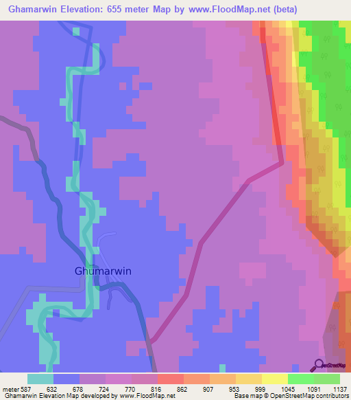 Ghamarwin,India Elevation Map