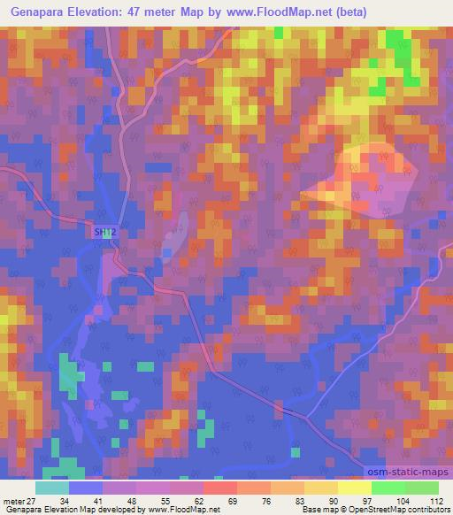 Genapara,India Elevation Map