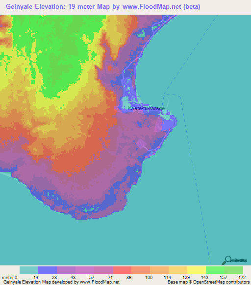 Geinyale,India Elevation Map
