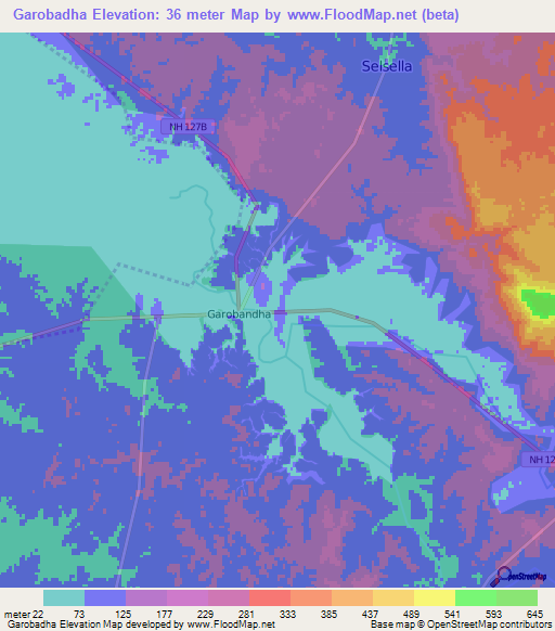 Garobadha,India Elevation Map