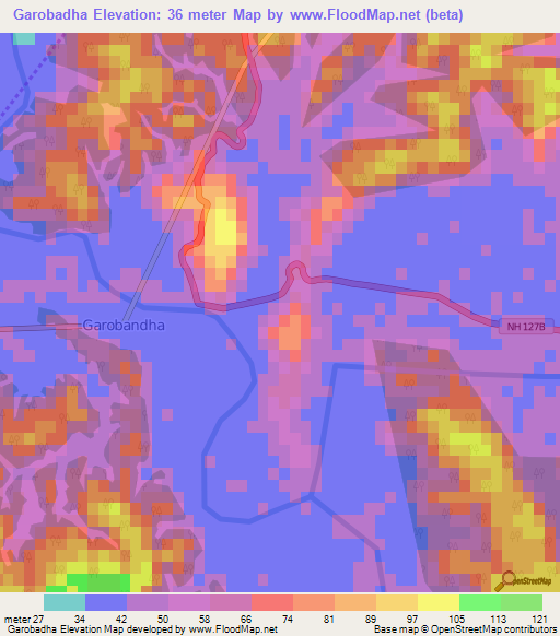 Garobadha,India Elevation Map