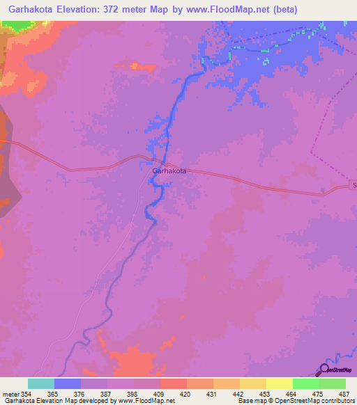Garhakota,India Elevation Map