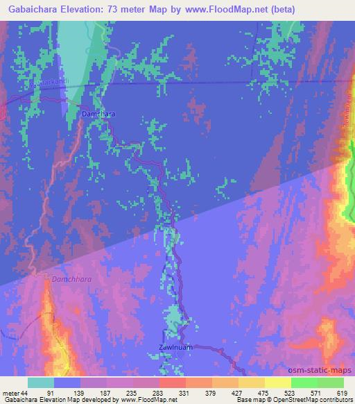 Gabaichara,India Elevation Map