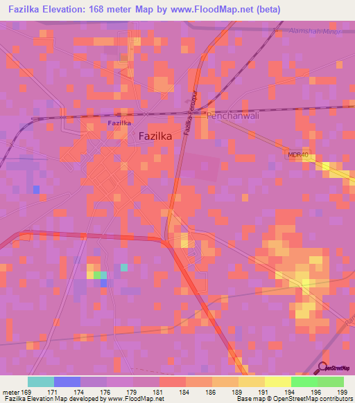 Fazilka,India Elevation Map