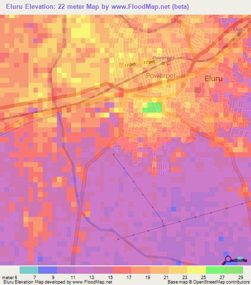 Eluru,India Elevation Map