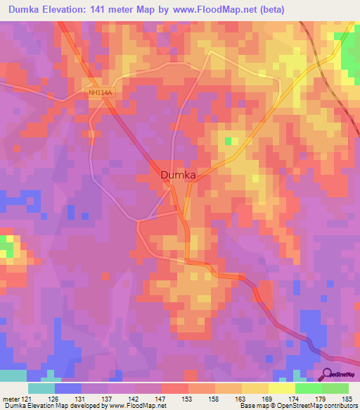 Dumka,India Elevation Map