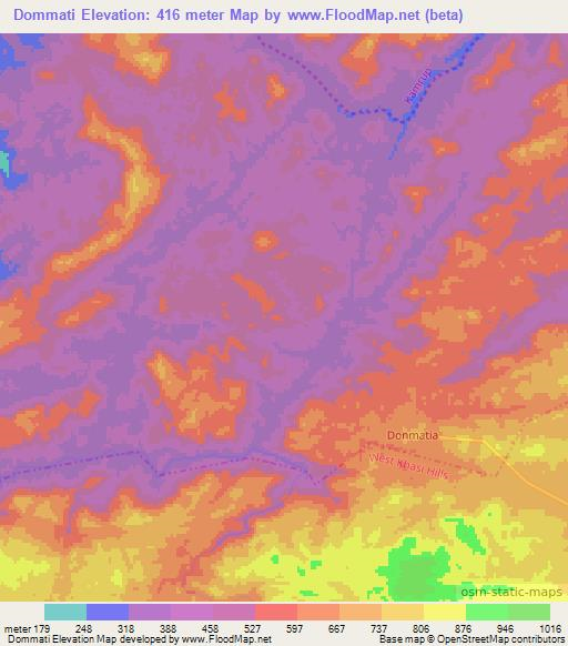 Dommati,India Elevation Map
