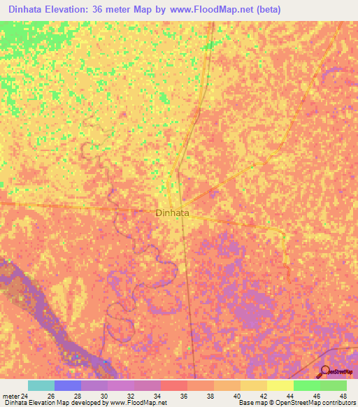 Dinhata,India Elevation Map