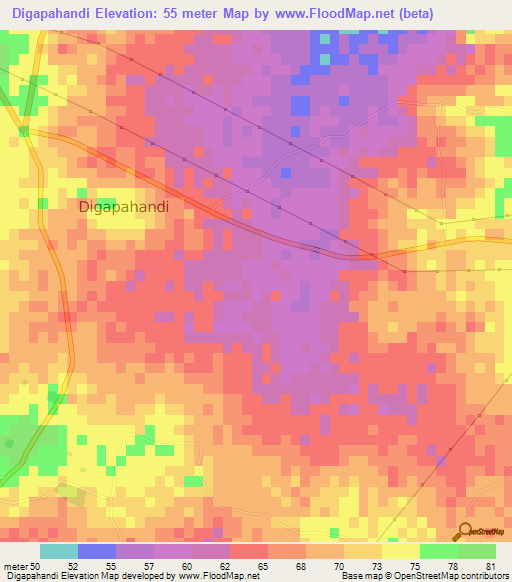 Digapahandi,India Elevation Map