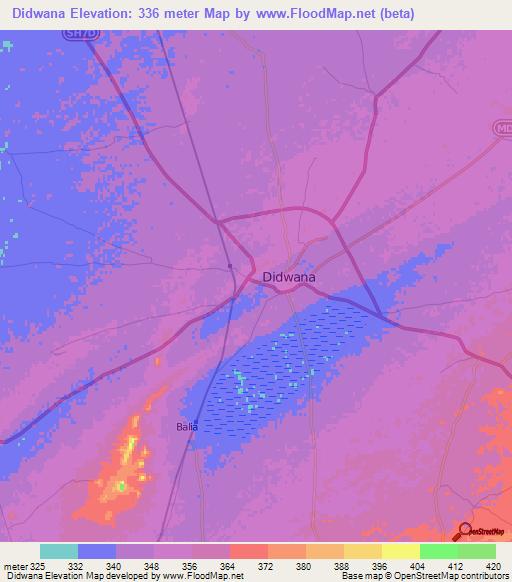 Didwana,India Elevation Map