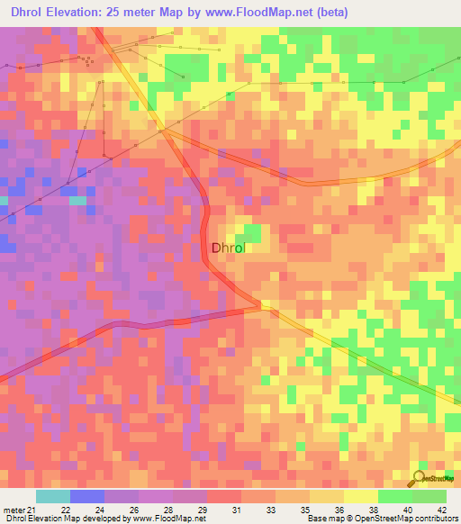 Dhrol,India Elevation Map