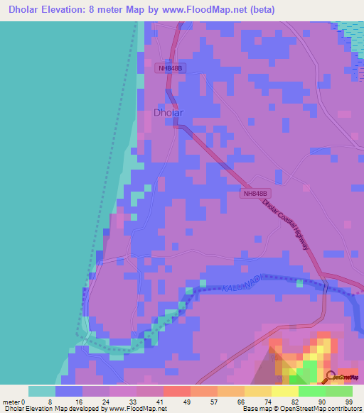 Dholar,India Elevation Map