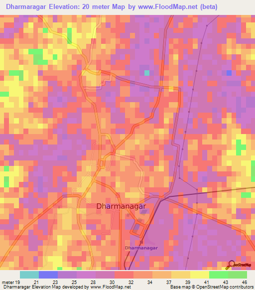 Dharmaragar,India Elevation Map