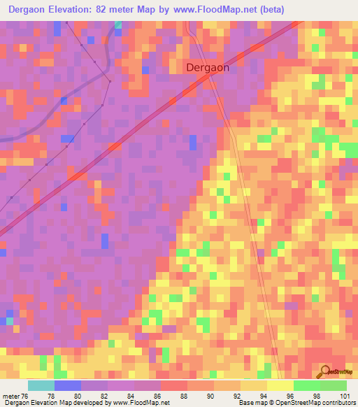 Dergaon,India Elevation Map