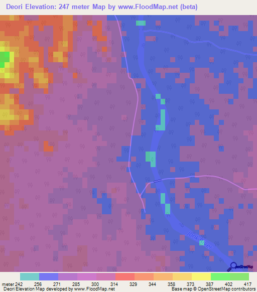 Deori,India Elevation Map
