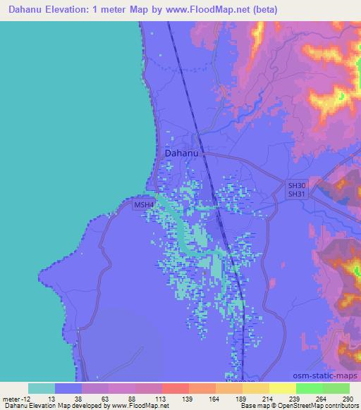 Dahanu,India Elevation Map