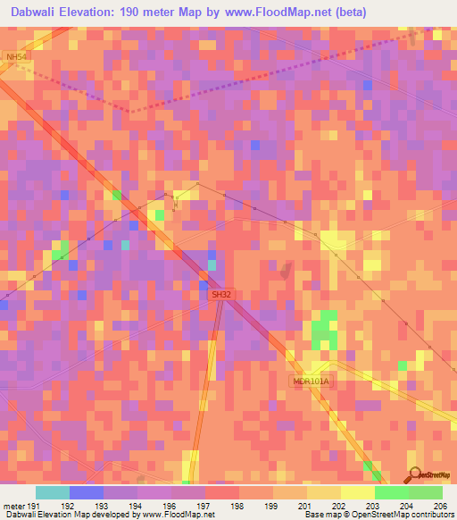 Dabwali,India Elevation Map