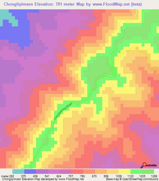 Chongliyimsen,India Elevation Map
