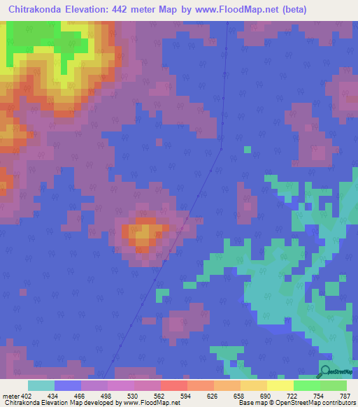 Chitrakonda,India Elevation Map