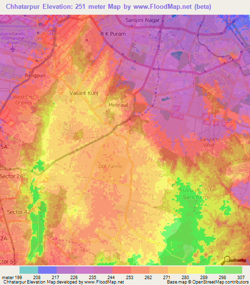 Chhatarpur,India Elevation Map