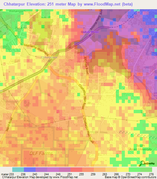 Chhatarpur,India Elevation Map