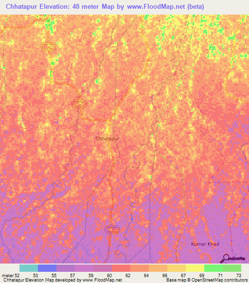 Chhatapur,India Elevation Map