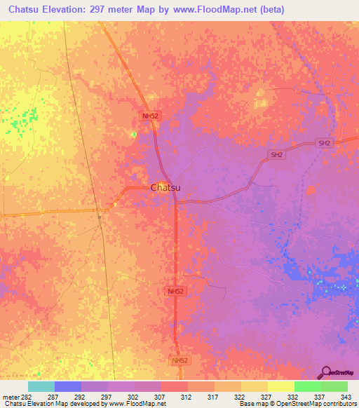 Chatsu,India Elevation Map