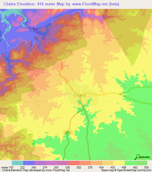 Chatra,India Elevation Map