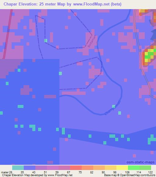 Chapar,India Elevation Map