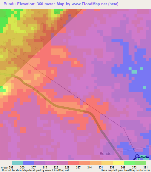 Bundu,India Elevation Map