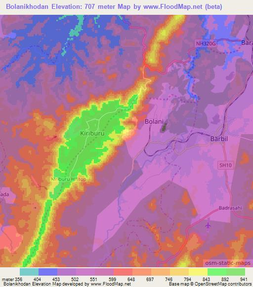 Bolanikhodan,India Elevation Map
