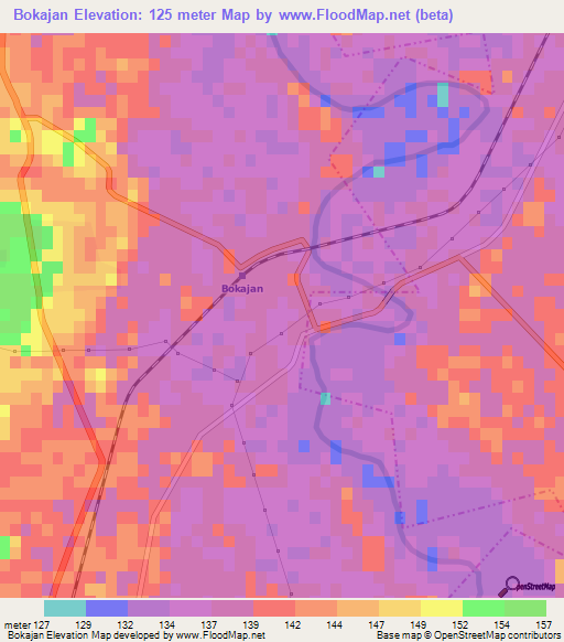 Bokajan,India Elevation Map