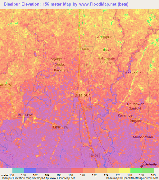Bisalpur,India Elevation Map