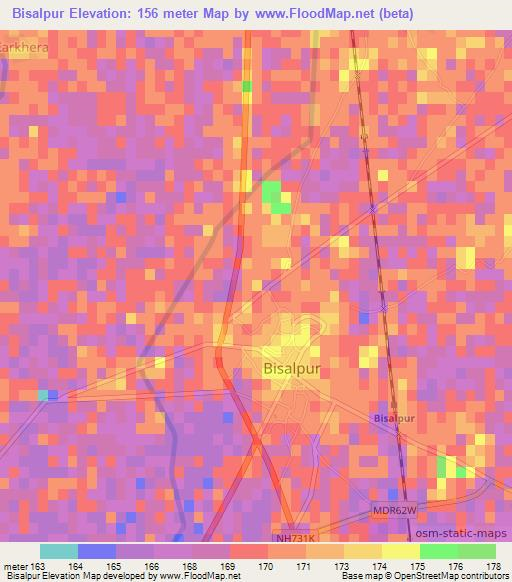 Bisalpur,India Elevation Map