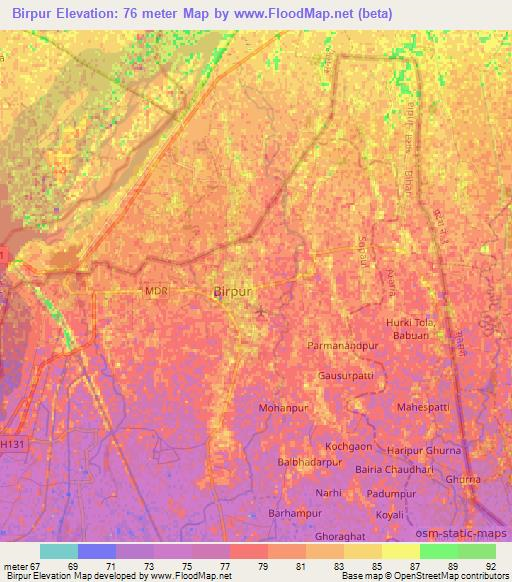 Birpur,India Elevation Map
