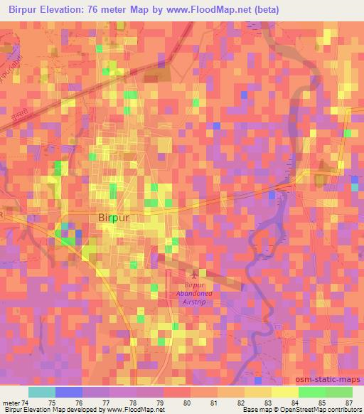 Birpur,India Elevation Map
