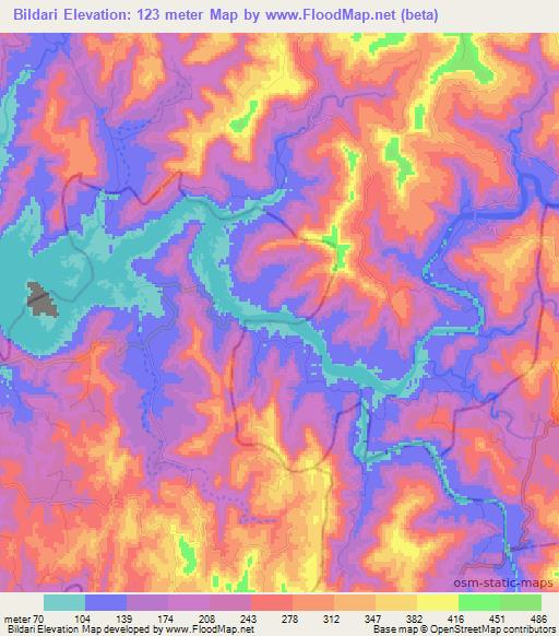 Bildari,India Elevation Map