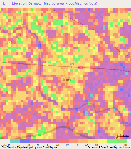 Bijni,India Elevation Map