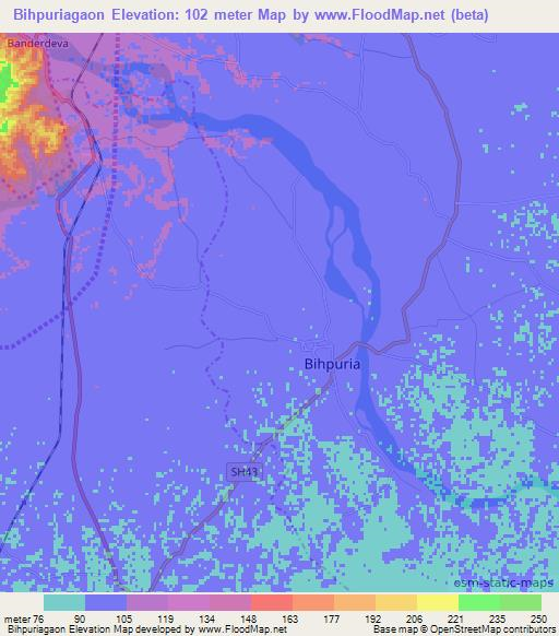 Bihpuriagaon,India Elevation Map