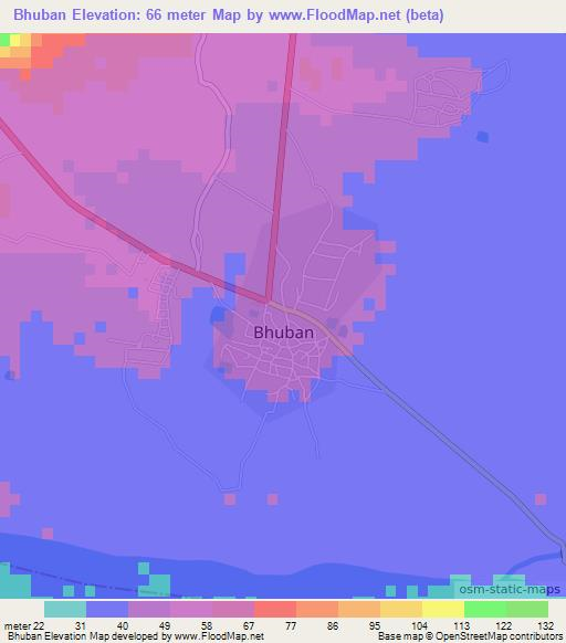 Bhuban,India Elevation Map