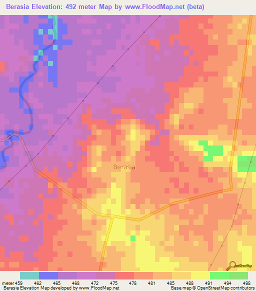 Berasia,India Elevation Map