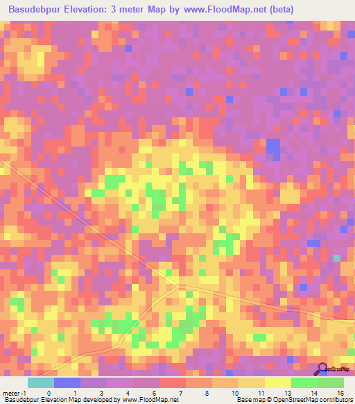 Basudebpur,India Elevation Map