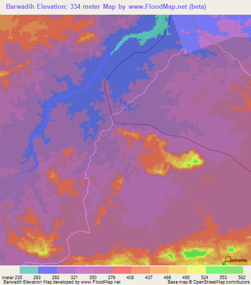 Barwadih,India Elevation Map