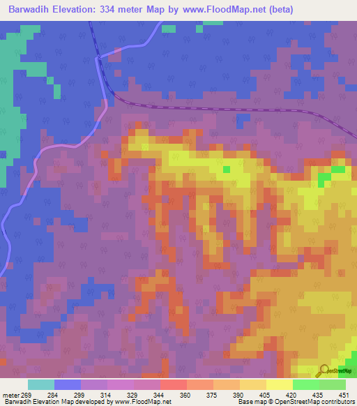 Barwadih,India Elevation Map