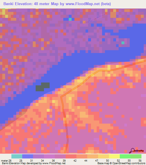 Banki,India Elevation Map